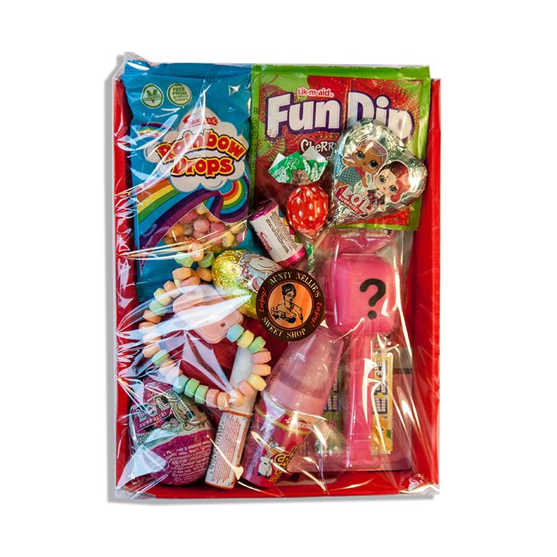Small Pink Hamper CONTENTS MAY VARY ALLSORTS OF SWEETS