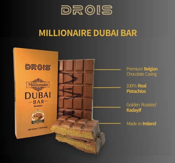 Drois Millionaire Dubai Chocolate Bar 220g(exclusive) - Image 4