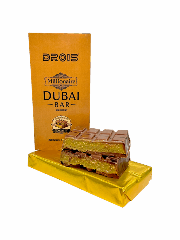 Drois Millionaire Dubai Chocolate Bar 220g(exclusive)