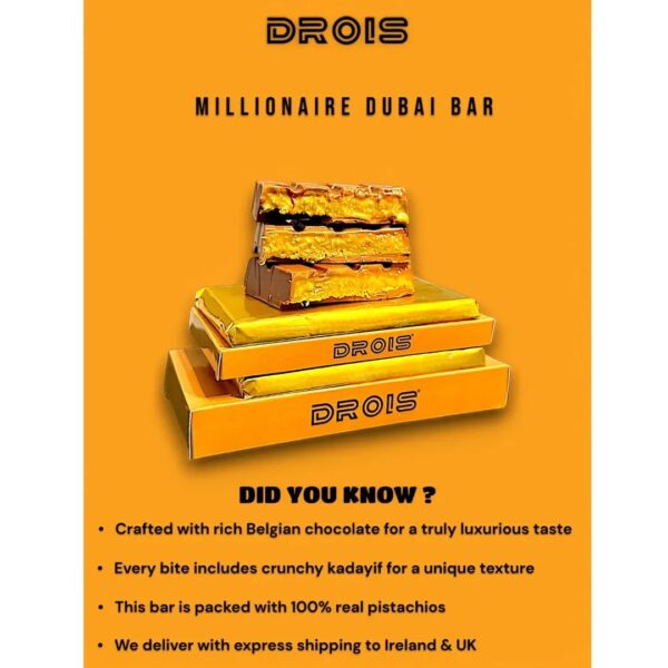 Drois Millionaire Dubai Chocolate Bar 220g(exclusive) - Image 5