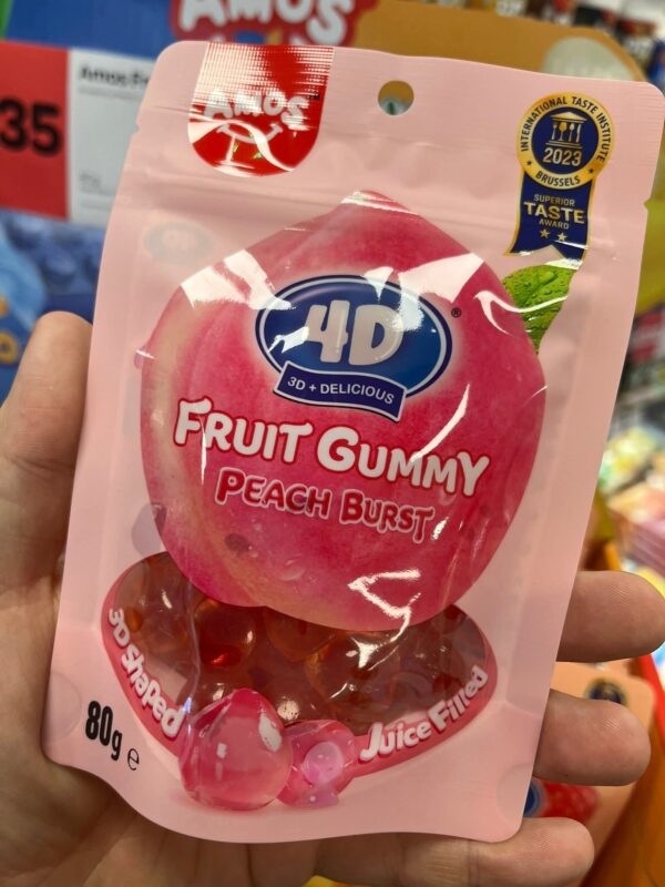 Amos 4D Fruit Gummy Peach Burst 80g